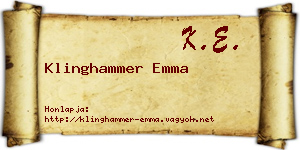 Klinghammer Emma névjegykártya
