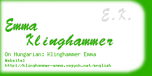 emma klinghammer business card